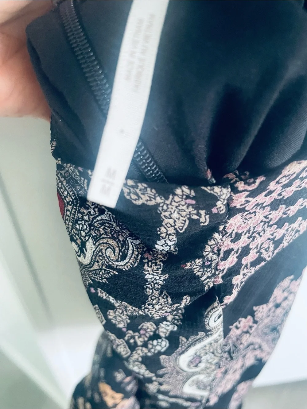 Free People Black Floral Open-Back Long-Sleeve Mini Dress - Picture 9 of 11